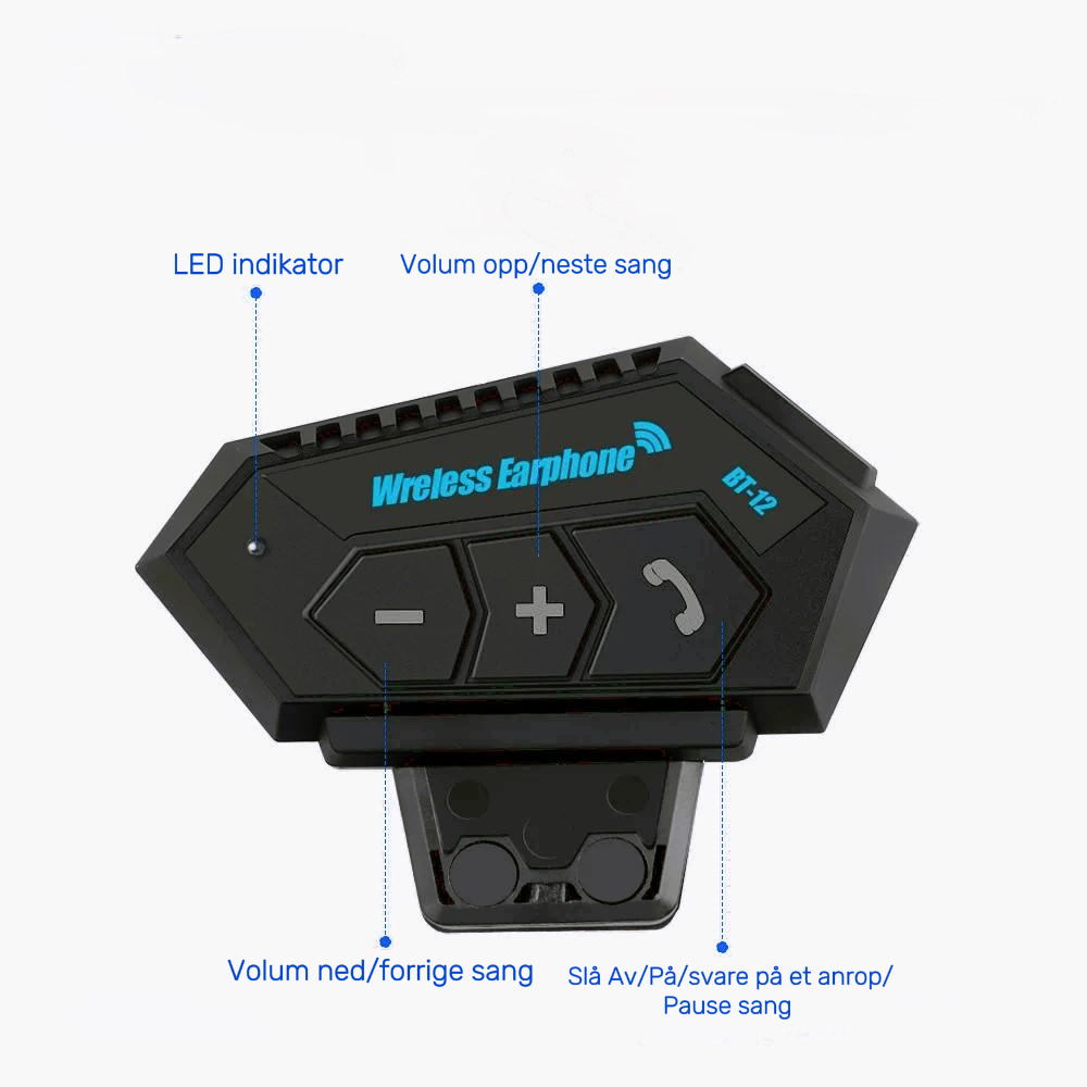 Bluetooth headset for hjelm